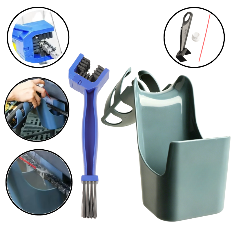 Cycling Gear Organiser - Motorcycle Chain Brush Kit with Oil