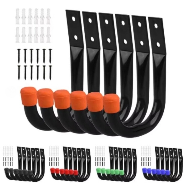 Cycling Gear Wall Storage - 6PCS/Set Bike Wall Mount Hooks Bicycle