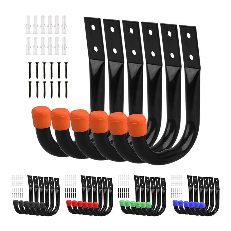 Cycling Gear Wall Storage - 6PCS/Set Bike Wall Mount Hooks Bicycle