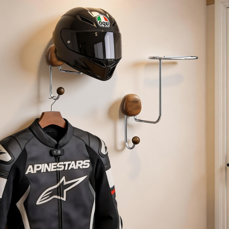 Cycling Gear Wall Storage - Wall Mount Helmet Storage Rack No