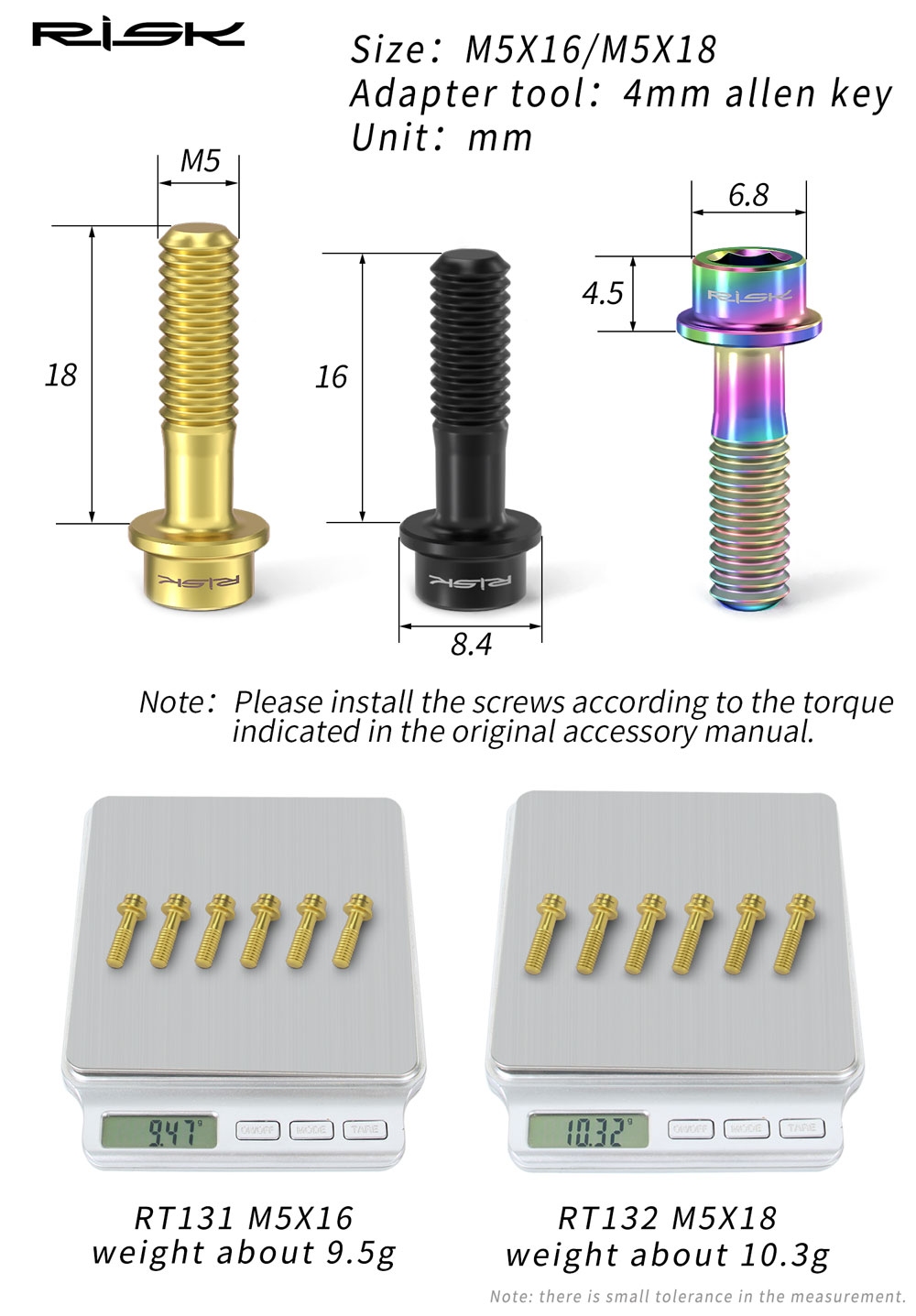 RISK Titanium Stem Bolts 6PCS  - Xc Mtb Gear review and price