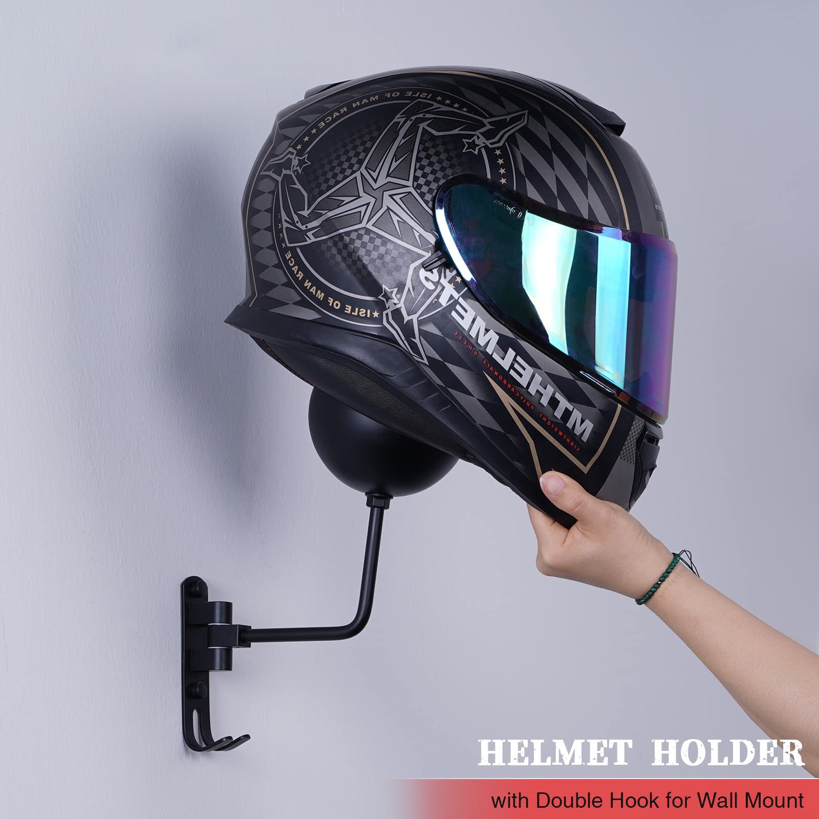 Motorcycle Helmet Wall Mount H - Cycling Gear Wall Storage review and price