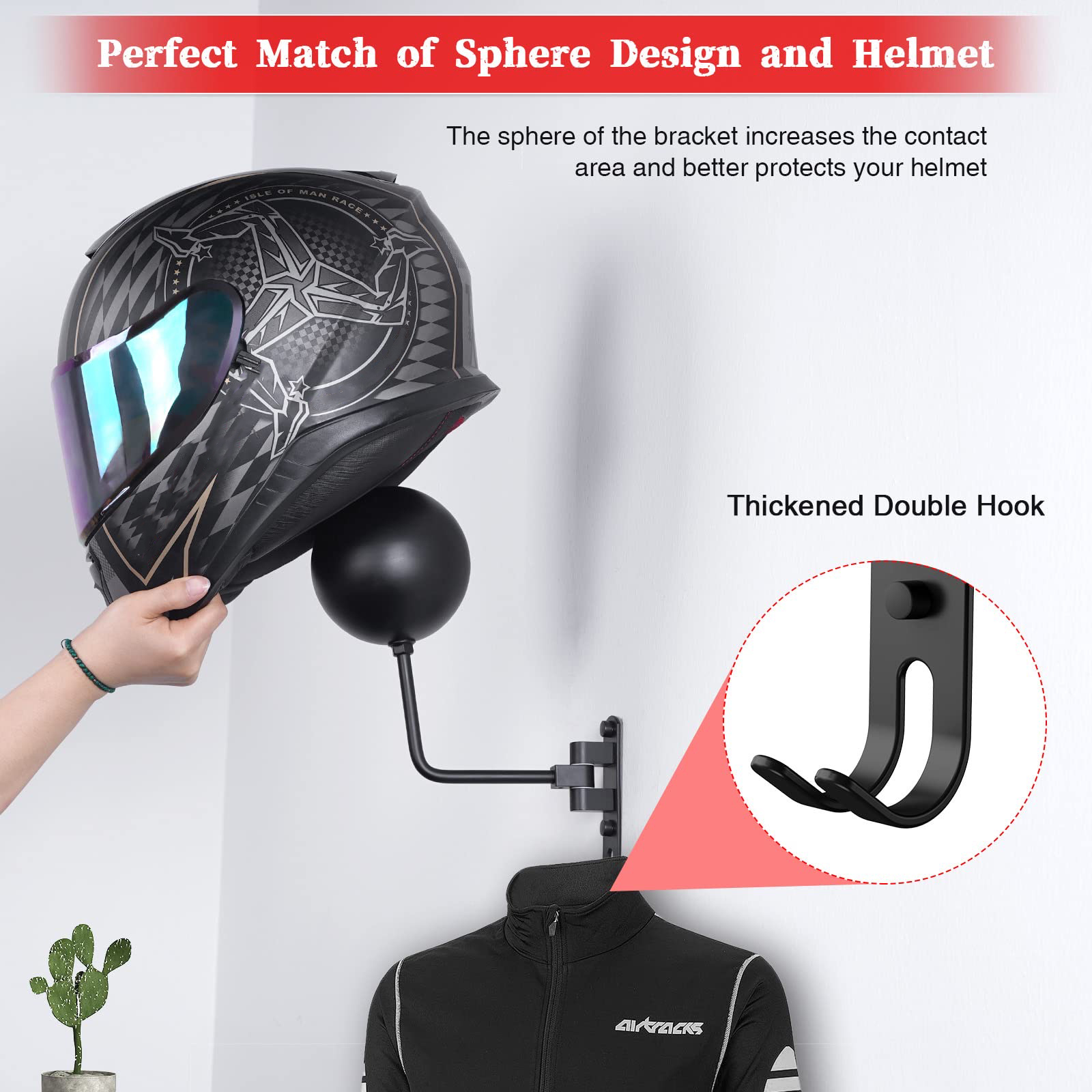 Motorcycle Helmet Wall Mount H - Cycling Gear Wall Storage review and price
